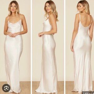 Park & Fifth Belmont Dress - Ivory Satin Slip Gown - Size M